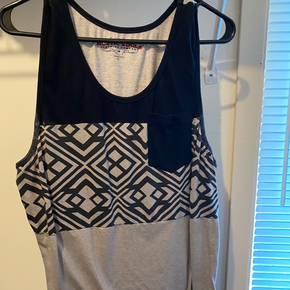 Grey and Black Tank Top